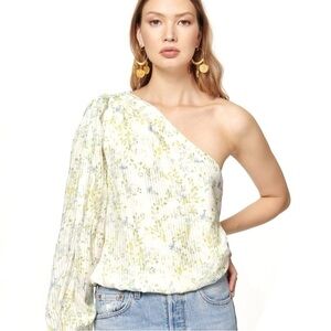 CAMI NYC Lenore One SHoulder Top in EUCALYPTUS NWT